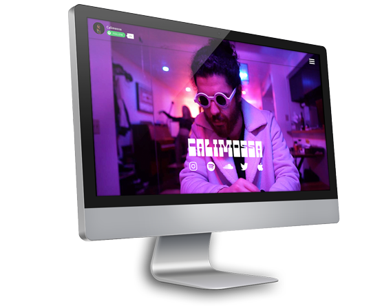 Calimossa's website portrayed on a desktop computer screen